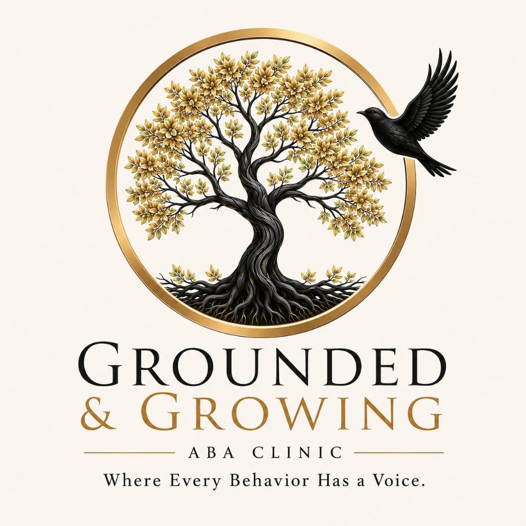 Grounded & Growing ABA Clinic logo — tree with gold leaves